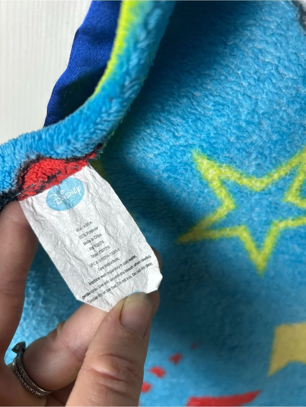 Disney Mickey Mouse Stars Blue Blanket Throw Silky Satin Edge Trim Arrows Orange